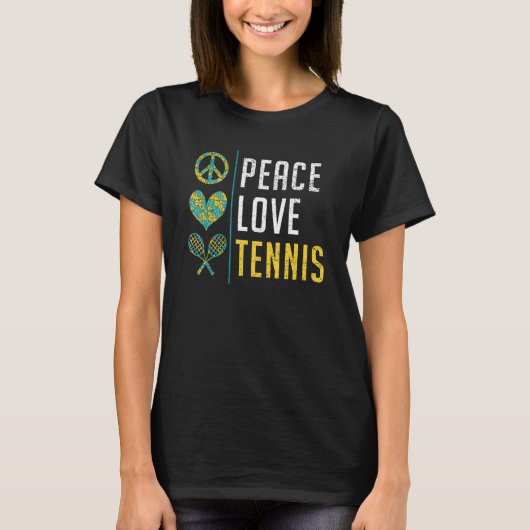 Peace Love Tennis   T-shirt (Voorkant)