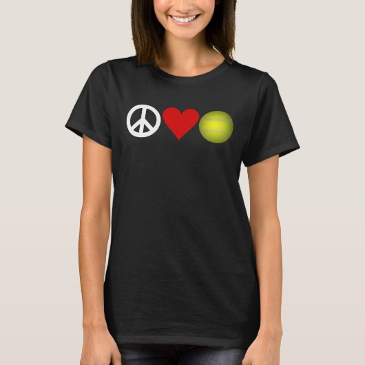 Peace Love Tennis t-shirt aanpasbaar (Voorkant)