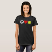 Peace Love Tennis t-shirt aanpasbaar (Voorkant volledig)