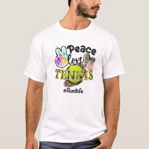Peace Love Tennis tante Life Ma Grandma Leopard T-shirt