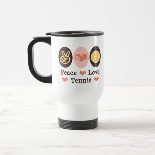 Peace Love Tennis Travel Mug Reisbeker (Links)