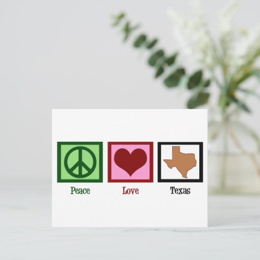 Peace Love Texas Briefkaart (Staand voorkant)