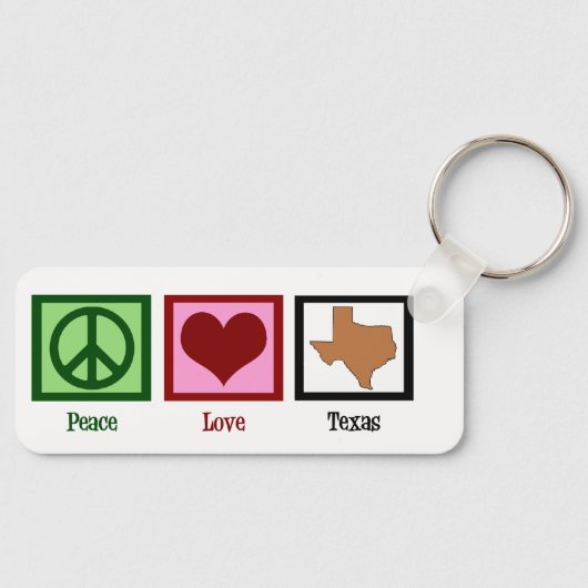 Peace Love Texas Cute Custom Texan Sleutelhanger (Voorkant)
