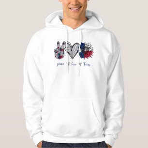 Peace Love Texas Flag Sunflower Hoodie