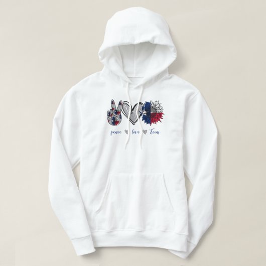 Peace Love Texas Flag Sunflower Hoodie (Design voorkant)