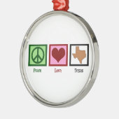 Peace Love Texas Metalen Ornament (Links)