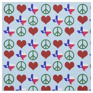 Peace Love Texas Pattern Stof