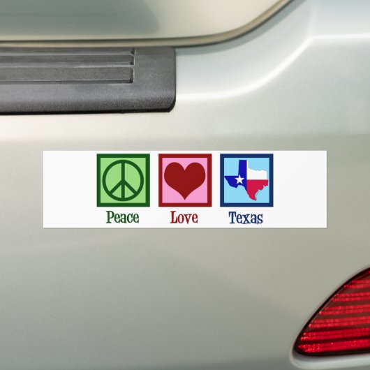 Peace Love Texas Proud Texan Bumpersticker (Op auto)