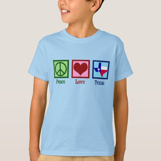 Peace Love Texas Proud Texan Kinder T-shirt (Voorkant)