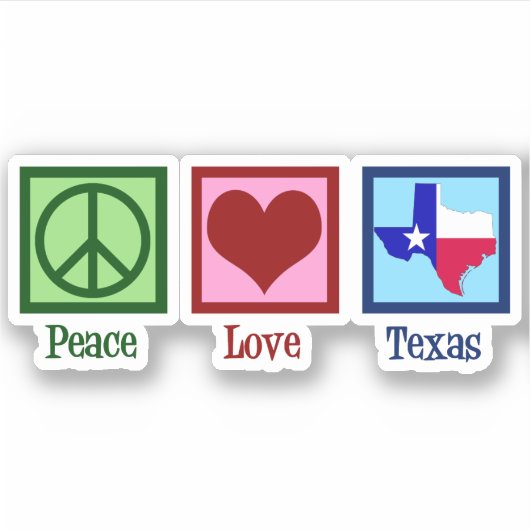 Peace Love Texas Proud Texan Sticker (Voorkant)