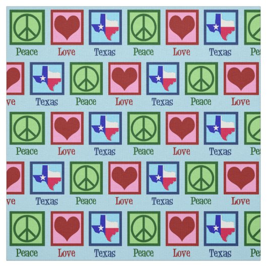 Peace Love Texas Proud Texan Stof (Swatch)