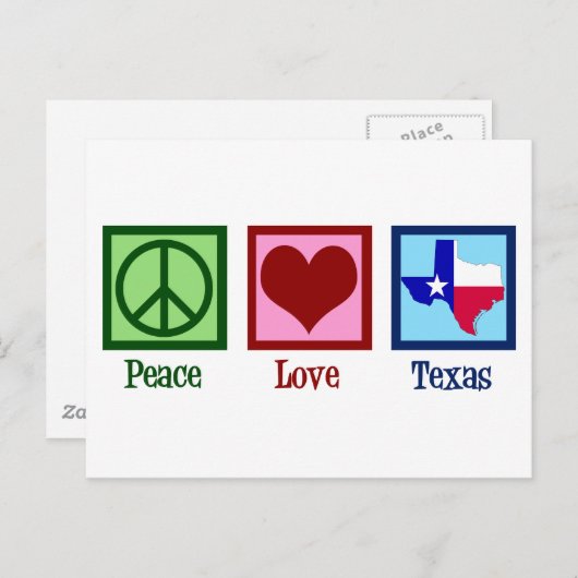 Peace Love Texas State Flag Briefkaart (Voorkant / Achterkant)