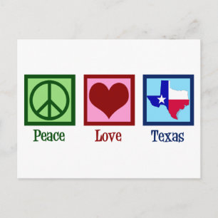 Peace Love Texas State Flag Briefkaart