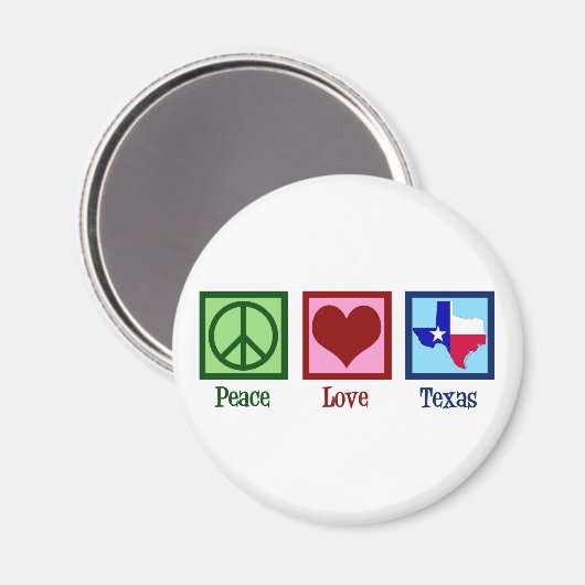 Peace Love Texas State Flag Magneet (Voorkant / Achterkant)