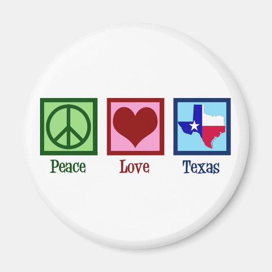 Peace Love Texas State Flag Magneet (Voorkant)