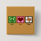 Peace Love Texas Vierkante Button 5,1 Cm (Voorkant)