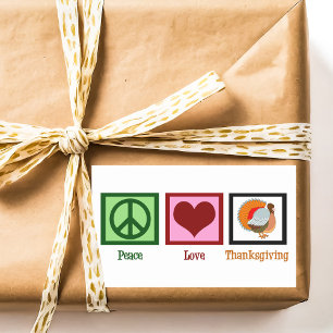 Peace Love Thanksgiving Rechthoekige Sticker