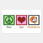 Peace Love Thanksgiving Rechthoekige Sticker (Voorkant)