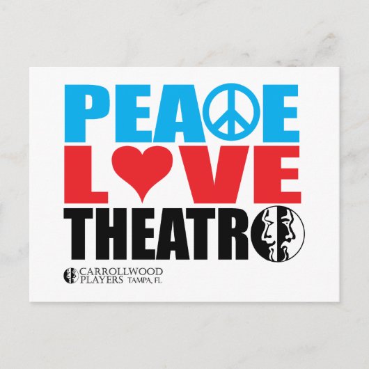 Peace Love Theater Briefkaart (Voorkant)