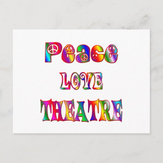 Peace Love Theater Briefkaart (Voorkant)