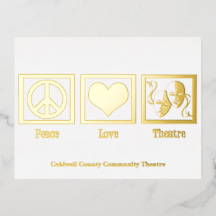 Peace Love Theater Company, aangepast kerstfeest G Folie Feestdagen Briefkaart