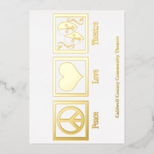 Peace Love Theater Company, aangepast kerstfeest G Folie Feestdagenkaart