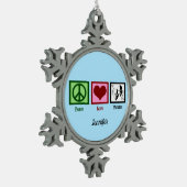 Peace Love Theater Cute Monogram Actor Tin Sneeuwvlok Ornament (Links)