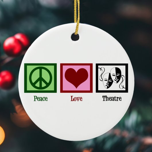 Peace Love Theater Cute Theater Acute kerst Keramisch Ornament