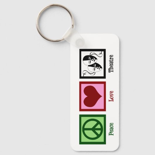 Peace Love Theater Personalized Actor Gift Sleutelhanger (Voorkant)