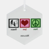 Peace Love Theater Persoonlijke Kerstmis Glas Ornament (Achterkant)