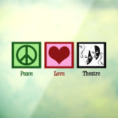 Peace Love Theatre Schattige Acteur Raamsticker (Vel 3)