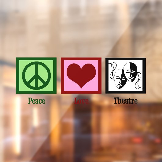 Peace Love Theatre Schattige Acteur Raamsticker (Vel 2)