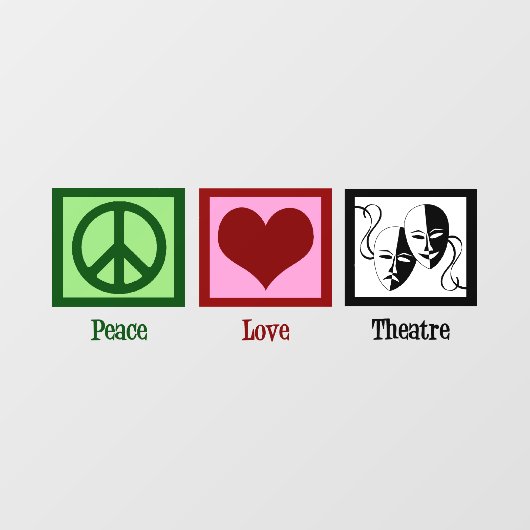 Peace Love Theatre Schattige Acteur Raamsticker (Vel)