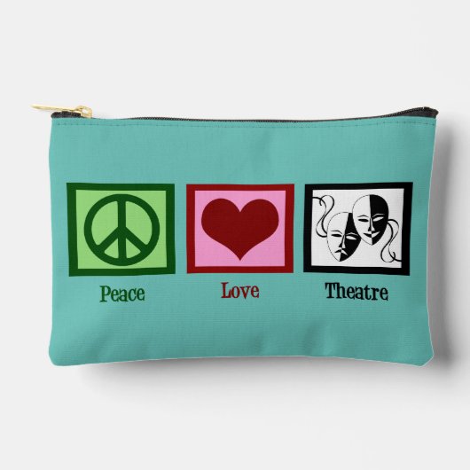 Peace Love Theatre Schattige Blauwgroen Etui (Voorkant)