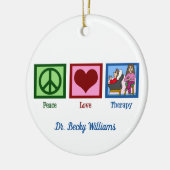 Peace Love Therapy Custom Therapist Kerstmis Keramisch Ornament (Links)