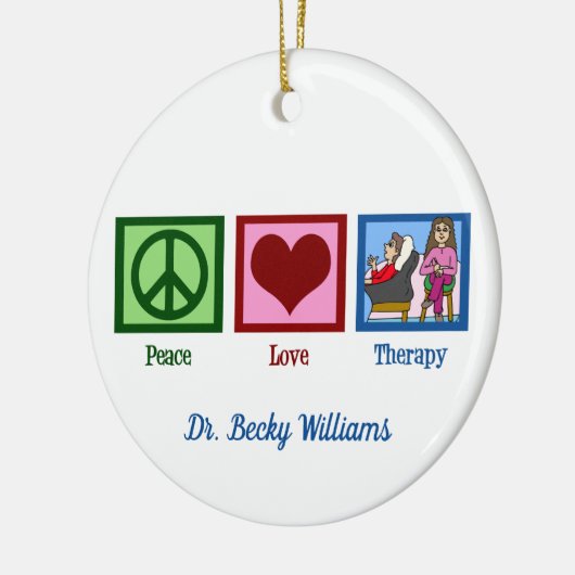Peace Love Therapy Custom Therapist Kerstmis Keramisch Ornament (Links)