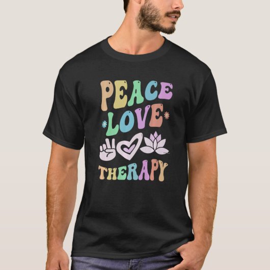 PEACE LOVE THERAPY Massotherapeut T-shirt (Voorkant)