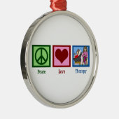 Peace Love Therapy Metalen Ornament (Rechts)