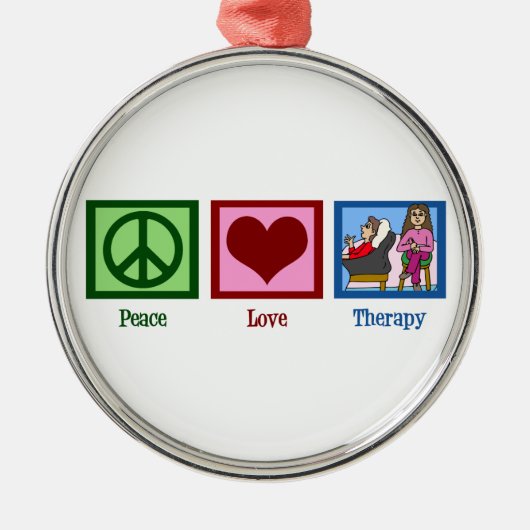 Peace Love Therapy Metalen Ornament (Voorkant)