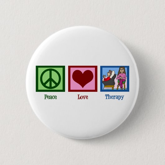 Peace Love Therapy Ronde Button 5,7 Cm (Voorkant)