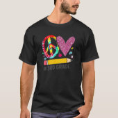 Peace Love Third Grad Back to School Team 3rd Gra T-shirt (Voorkant)