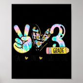 Peace Love Third Grade Fun Tie Student Teacher Poster (Voorkant)