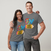 Peace Love Third Grade Funny Stropdas-Dye First Da T-shirt (Unisex)