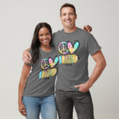 Peace Love Third Grade Funny Stropdas-Dye Student T-shirt (Unisex)