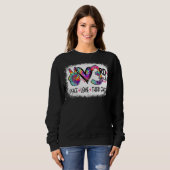 Peace Love Third Grade Tie Dye Student Teacher Ble Trui (Voorkant volledig)