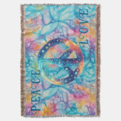 Peace Love Tie-Dye Deken (Voorkant Verticaal)