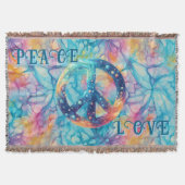 Peace Love Tie-Dye Deken (Voorkant)