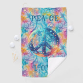 Peace Love Tie-Dye Golfhanddoek (Insitu)