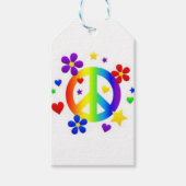 PEACE LOVE TIE DYE HIPPIE SYMBOL GIFT LABELS CADEAULABEL (Voorkant)