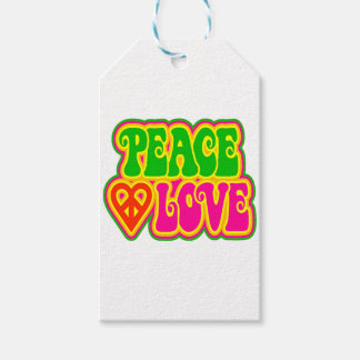 PEACE LOVE TIE DYE HIPPIE SYMBOL GIFT TAGS CADEAULABEL